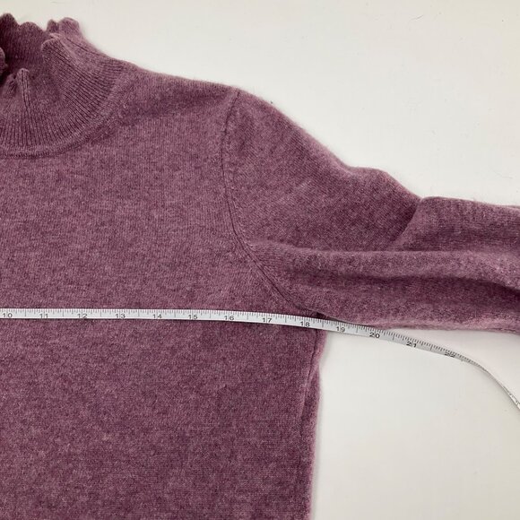 Nanette Lepore Womens Purple Cashmere Ruffle Sweater Size M preppy classic soft - Picture 6 of 10